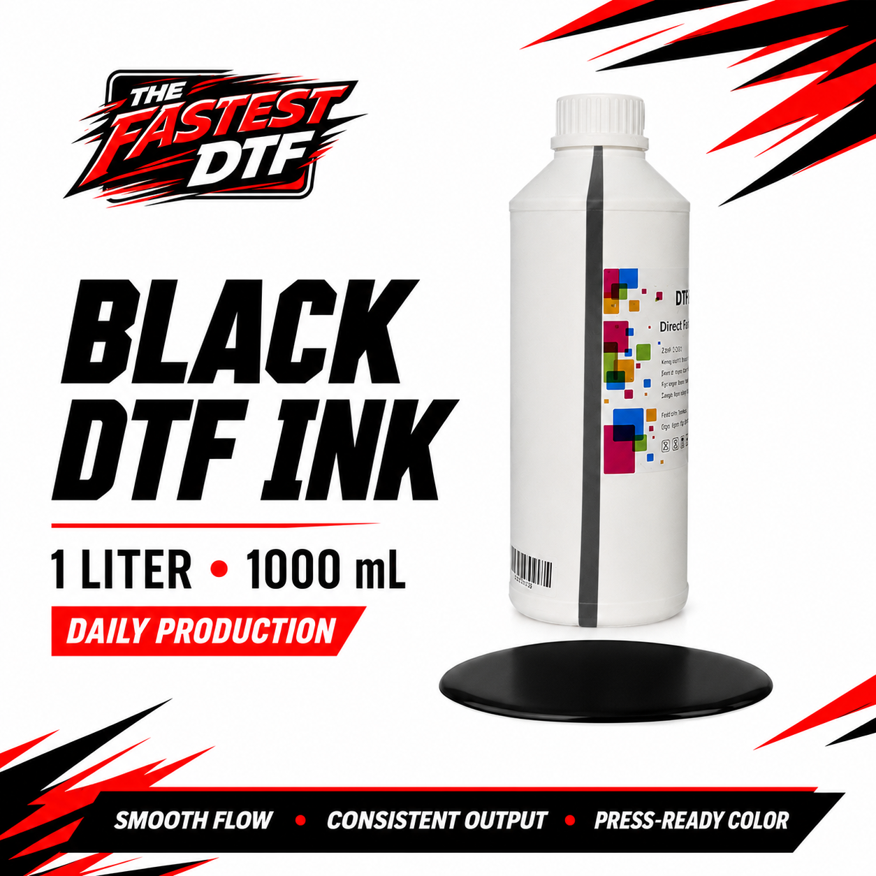 The Fastest DTF Black DTF Ink 1 Liter