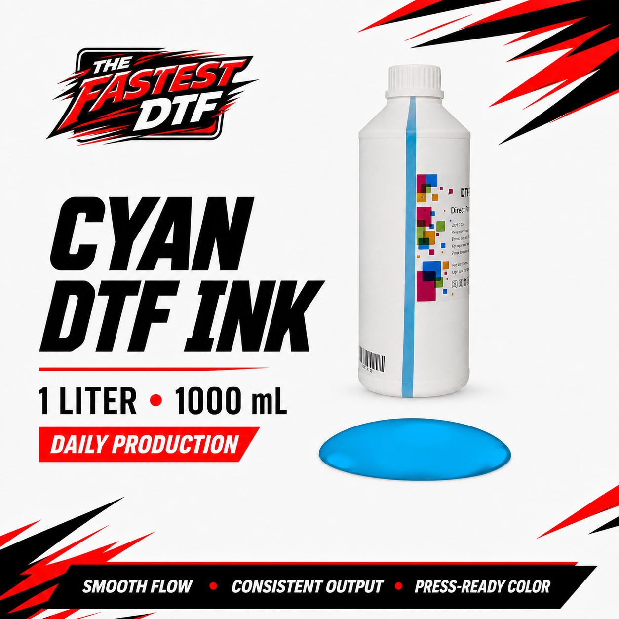 The Fastest DTF Cyan DTF Ink 1 Liter