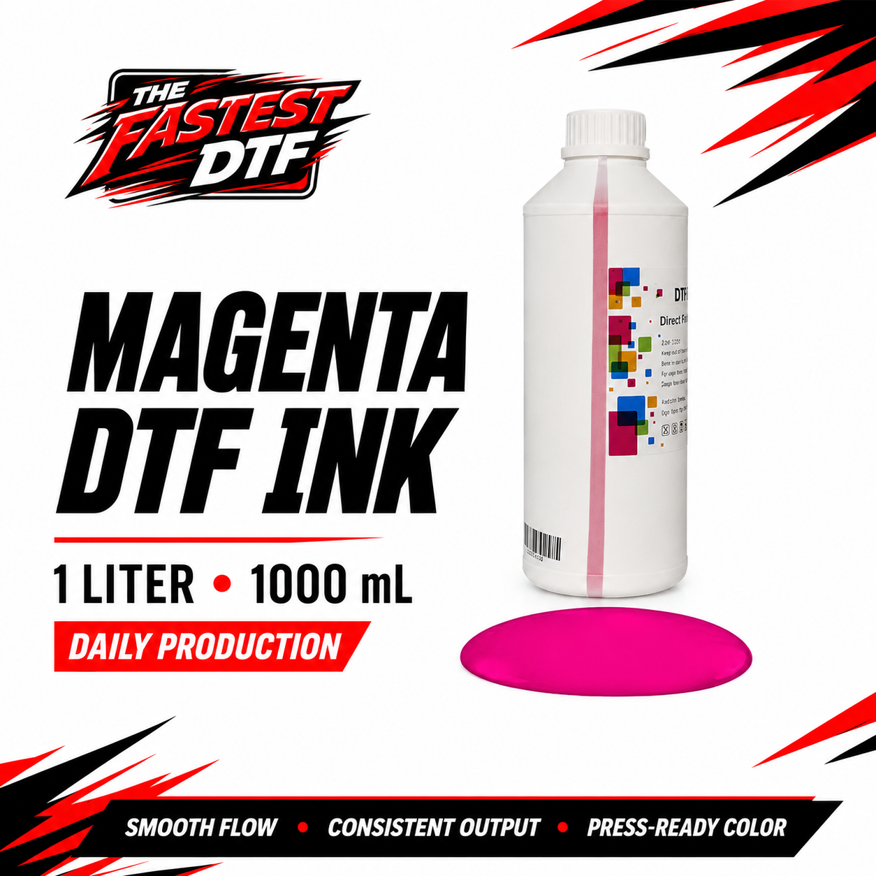 The Fastest DTF Magenta DTF Ink 1 Liter